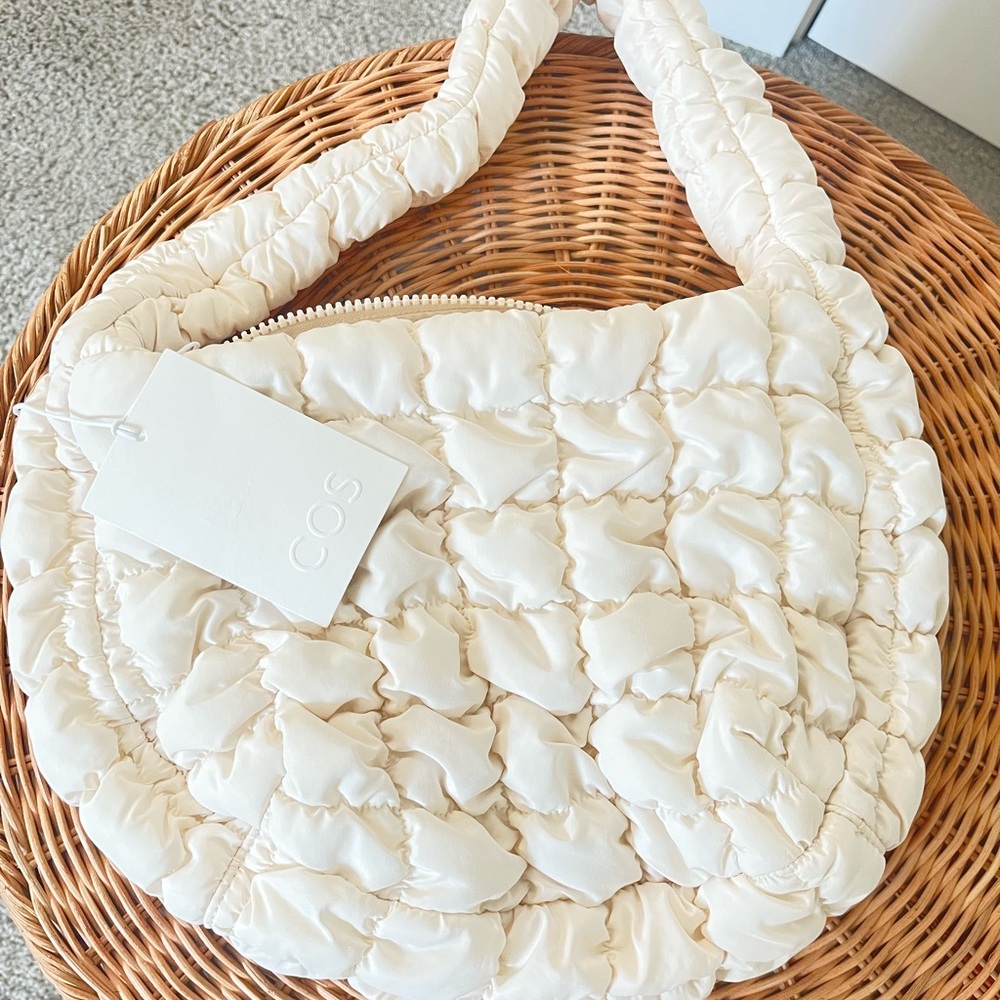 COS Ivory Quilted Shoulder Bag